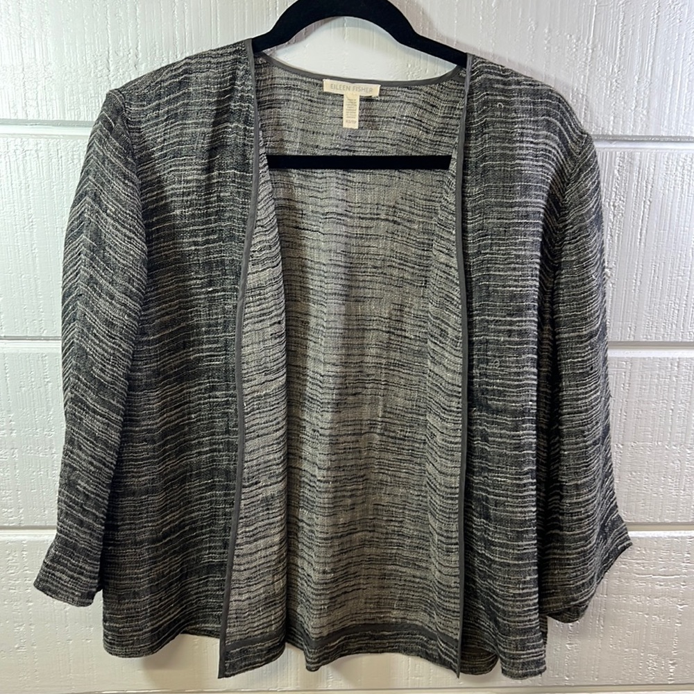 Eileen fisher, lightweight linen open blazer